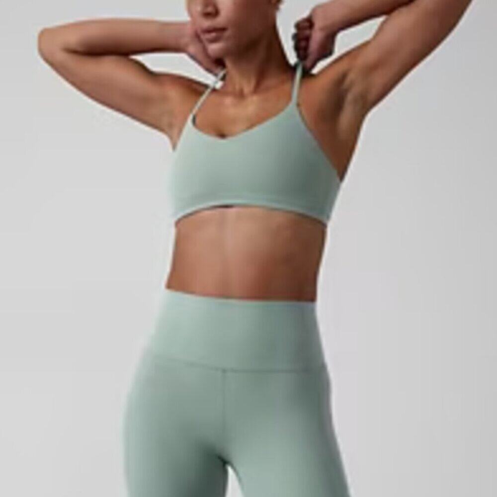 Athleta Elation Bra A-C Women's Size X-Large Sage Green Stretch Activewear Yoga